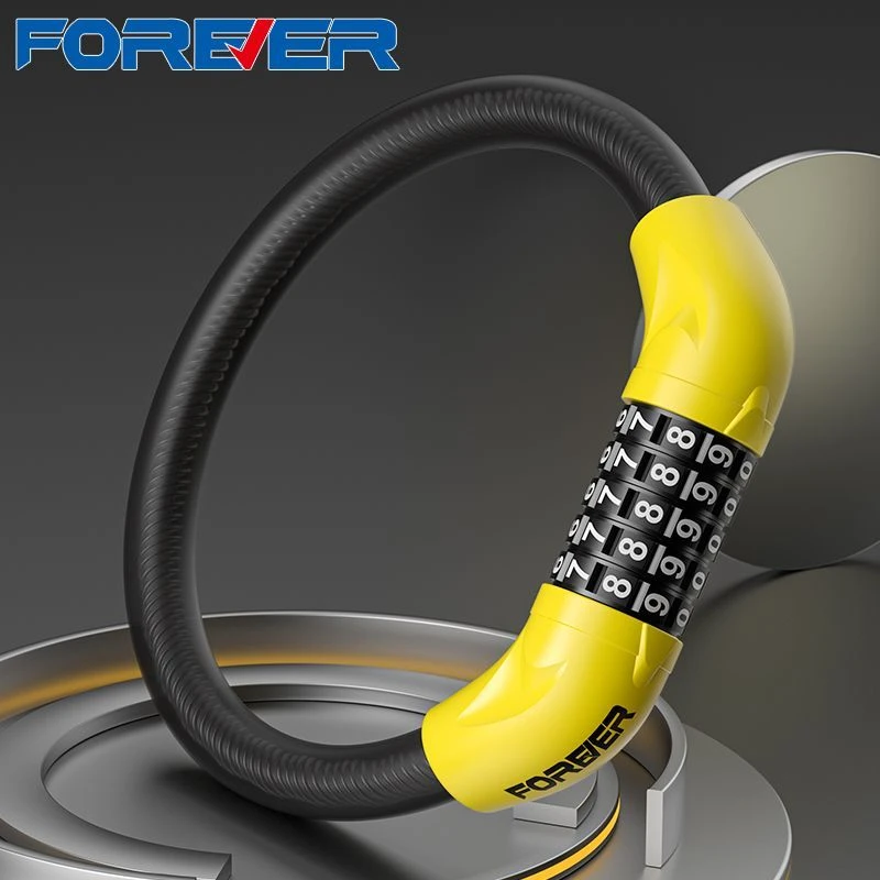 FOREVER/永久自行车密码锁防盗便携环形锁山地车自行车锁防盗锁