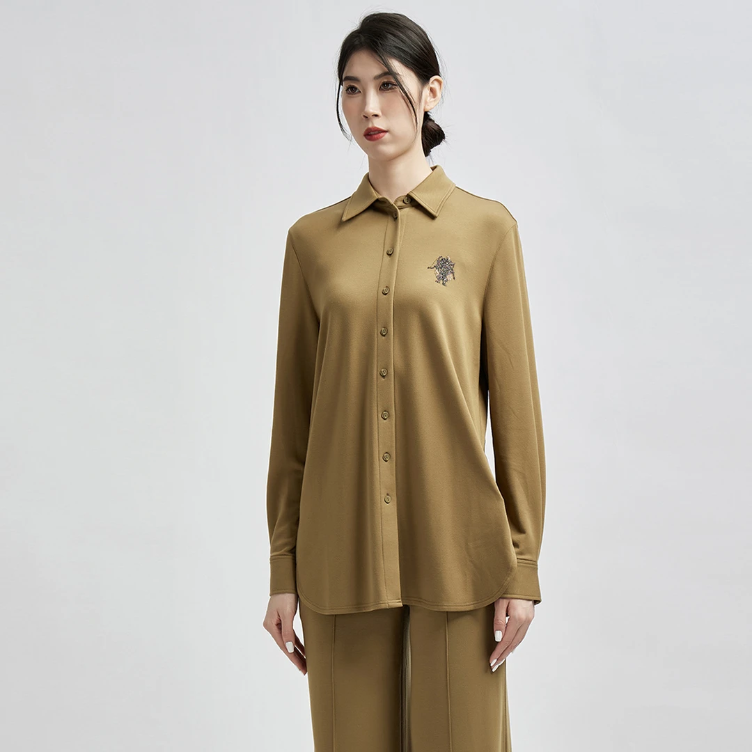 AMASS/阿玛施时尚复古简约休闲中长款宽松衬衫5300701-4226459-00