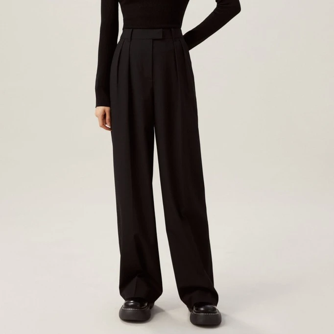 AMASS/阿玛施气质通勤宽松阔腿裤显瘦高腰巴黎裤5100349-4225811