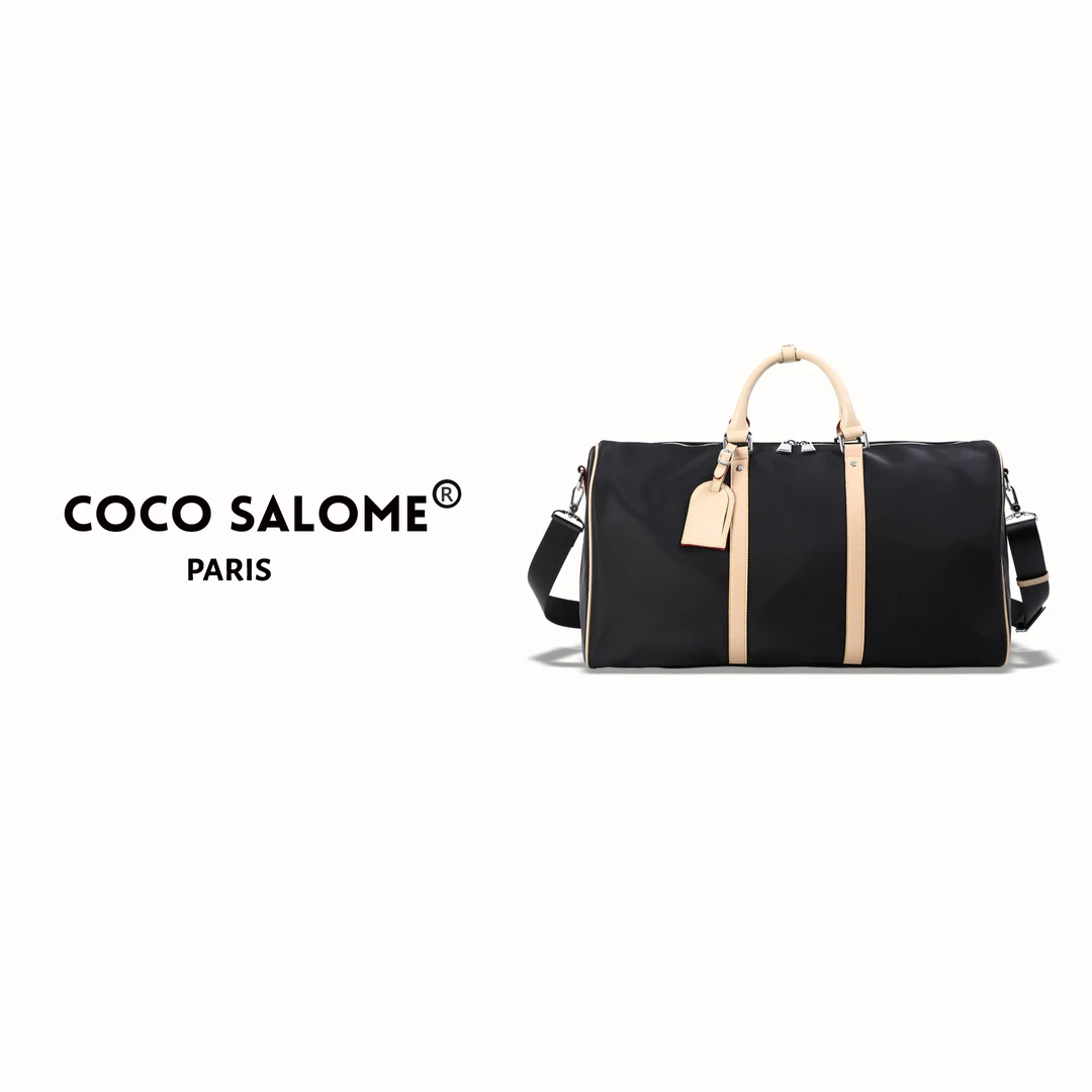 彬彬COCO SALOME【旅行者一号】三防尼龙配头层牛皮拼色旅行袋2920