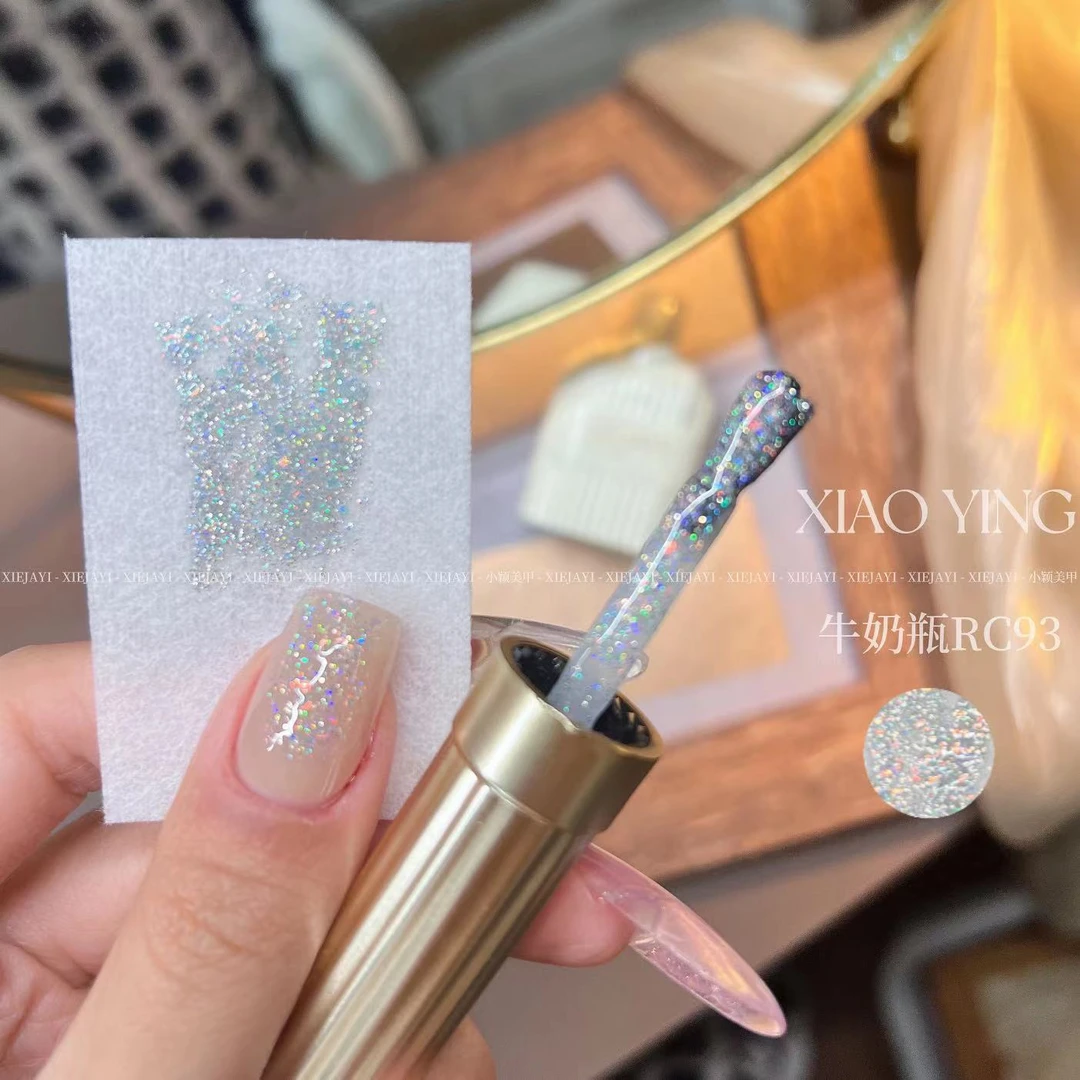 小颖美甲-RC093 爆闪叠涂胶(单色)牛奶瓶15ml 甲油胶