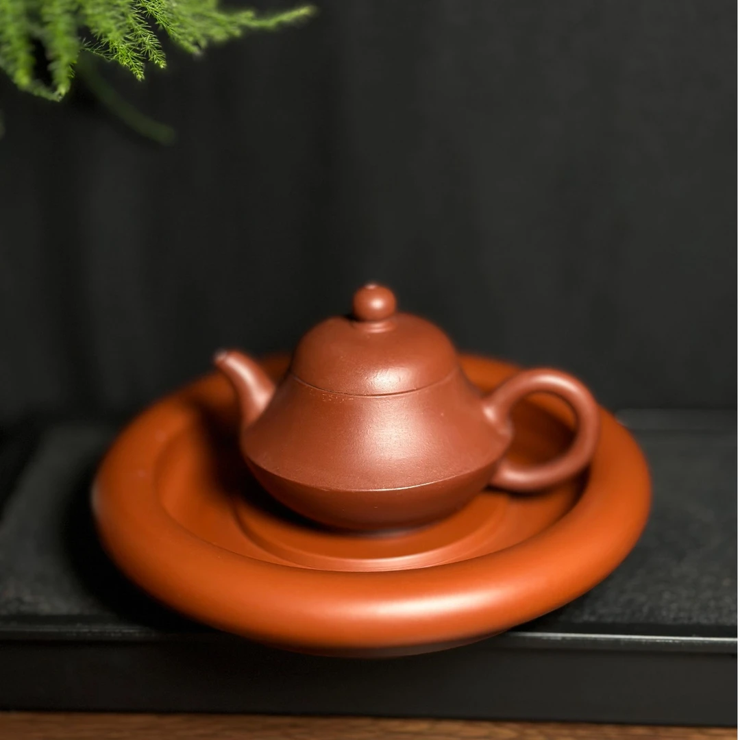 【合欢壶】潮州100cc朱泥大红袍手拉壶泡茶壶纯手工功夫茶小品壶