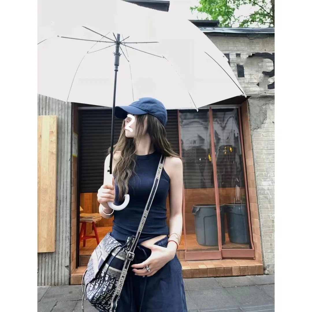 新款夏季舒服极简工字背心配蓬蓬呼吸空气感工装休闲阔腿裤