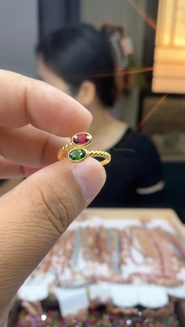 【闪购商品】碧玺戒指银S925镶嵌2