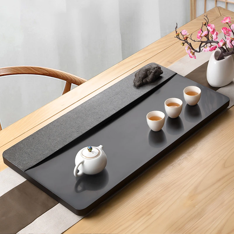 乌金石手工天然石头乌金石中式大号整块办公室功夫茶具排水式轻奢