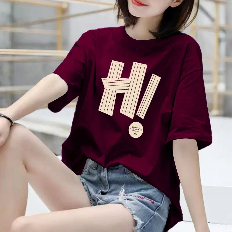 大码纯棉短袖t恤女2024新款爆款夏季宽松全棉遮肚子显瘦半袖上衣