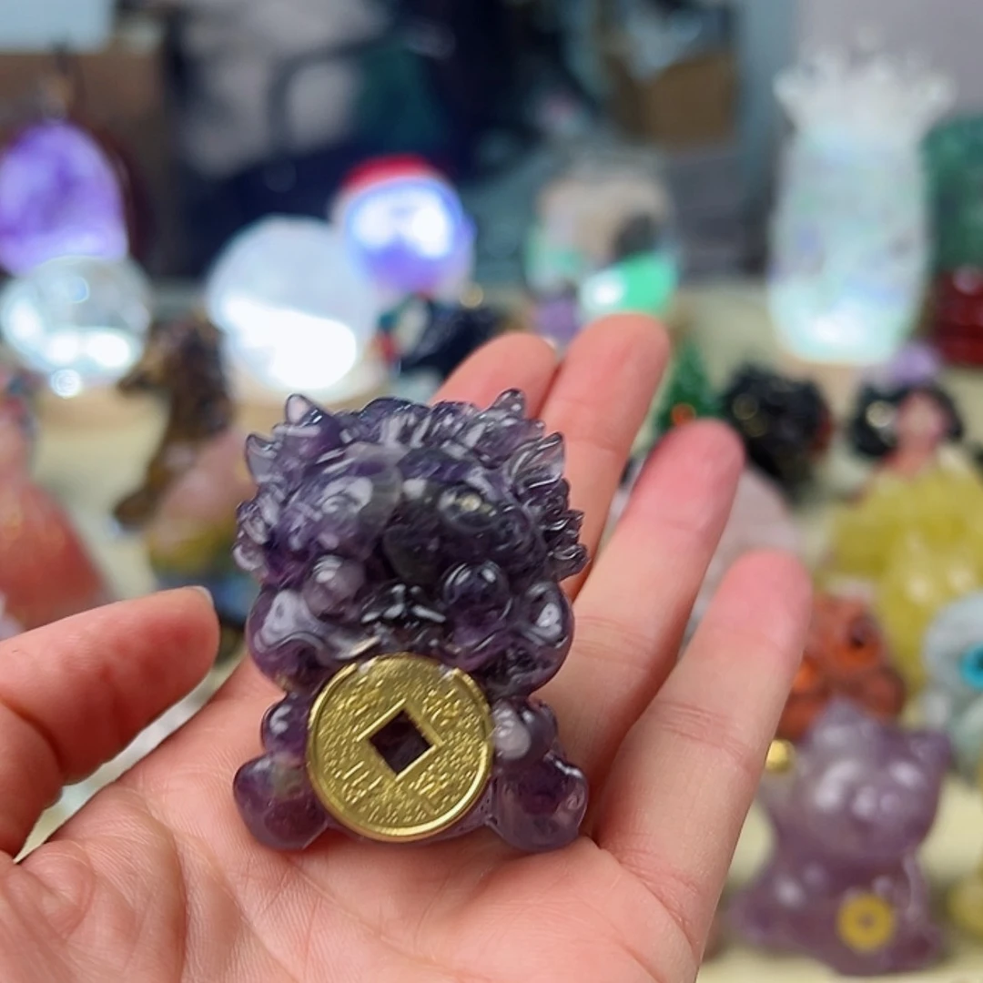 【闪购商品】水晶大型摆件（非配饰）未镶嵌紫吞金兽
