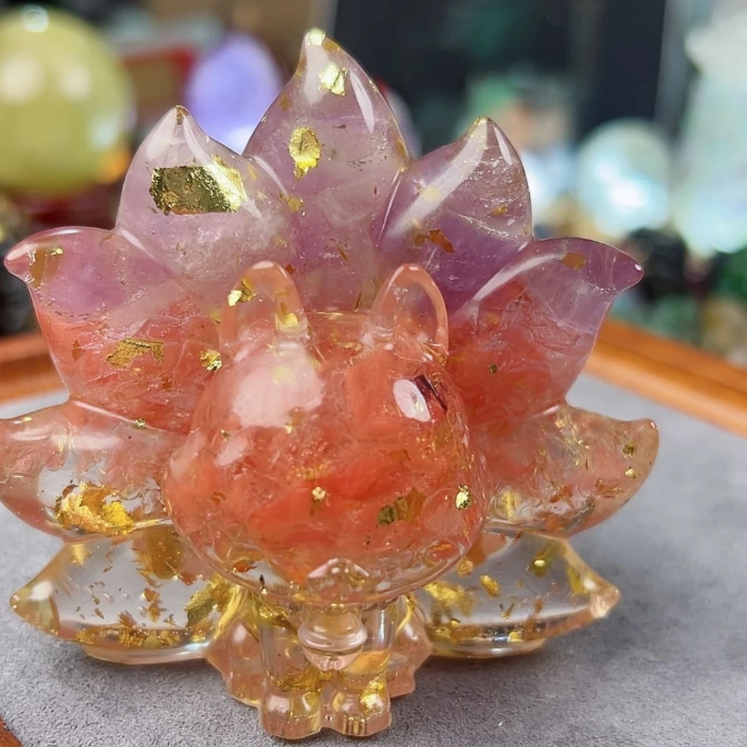 【闪购商品】紫晶大型摆件（非配饰）未镶嵌三色九尾