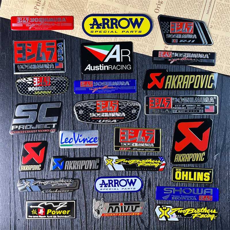 金属贴纸摩托车排气贴纸AR吉村天蝎SC铝标贴花个性装饰耐高温贴