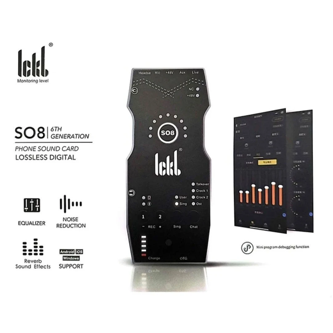 【拆封不退】ickb so8第六代手机声卡直播专用唱歌设备全套户外网红