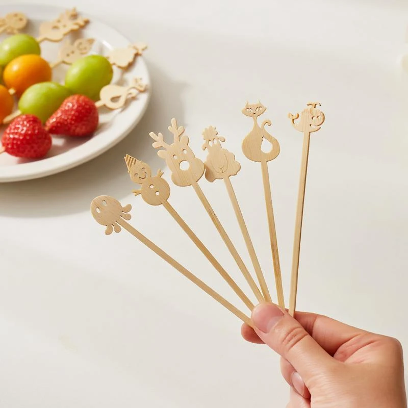 卡通网红迷你糖芦葫竹签一次性小签子儿童创意制作水果叉串签50根