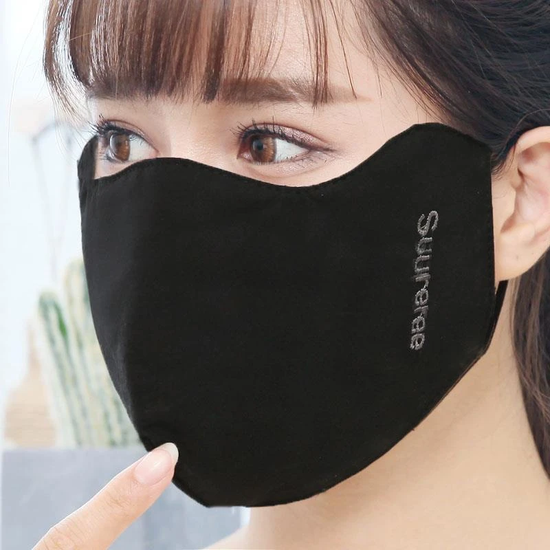 秋冬季口罩女男士加大防风纯棉冬天保暖防寒透气时尚黑色个性潮款