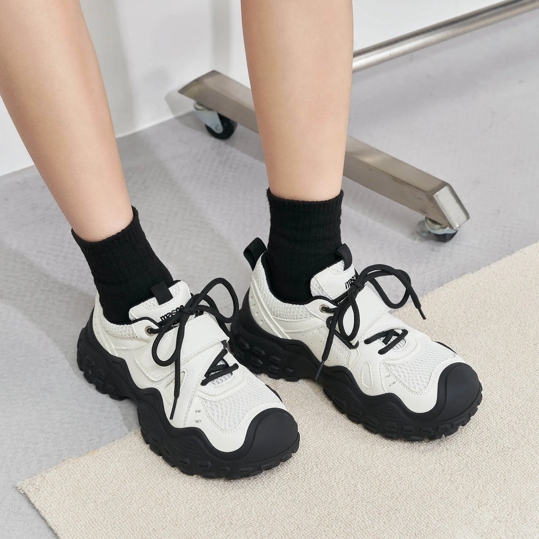 玛速主义2025冬季新款厚底大头丑萌鞋休闲运动单鞋时尚百搭老爹鞋