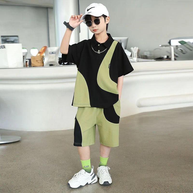 男童夏季套装2025新款中大童儿童夏款短袖洋气酷男孩宽松运动夏装