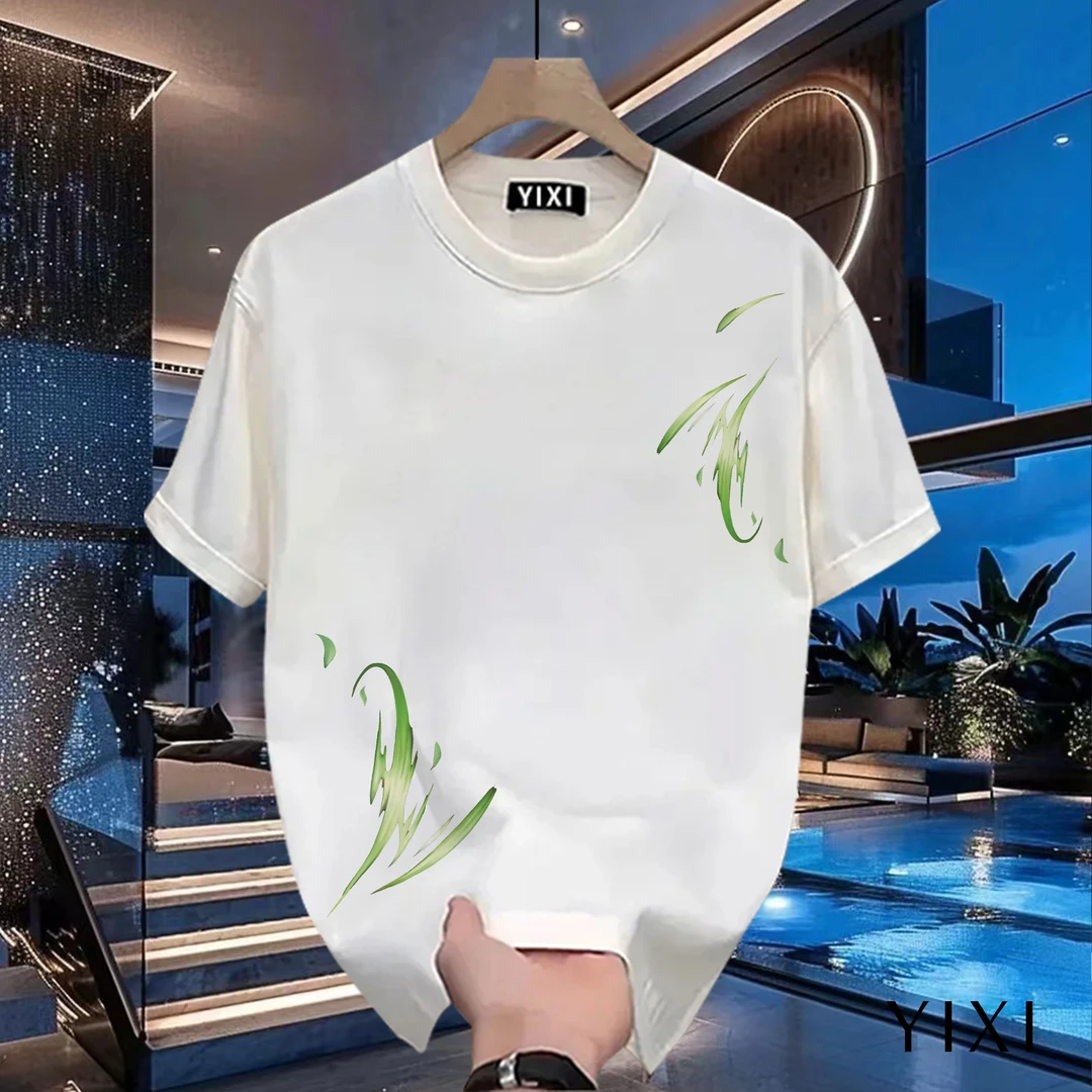 2024夏季新款短袖男士T恤宽松百搭个性美式简约印花圆领爆款上衣