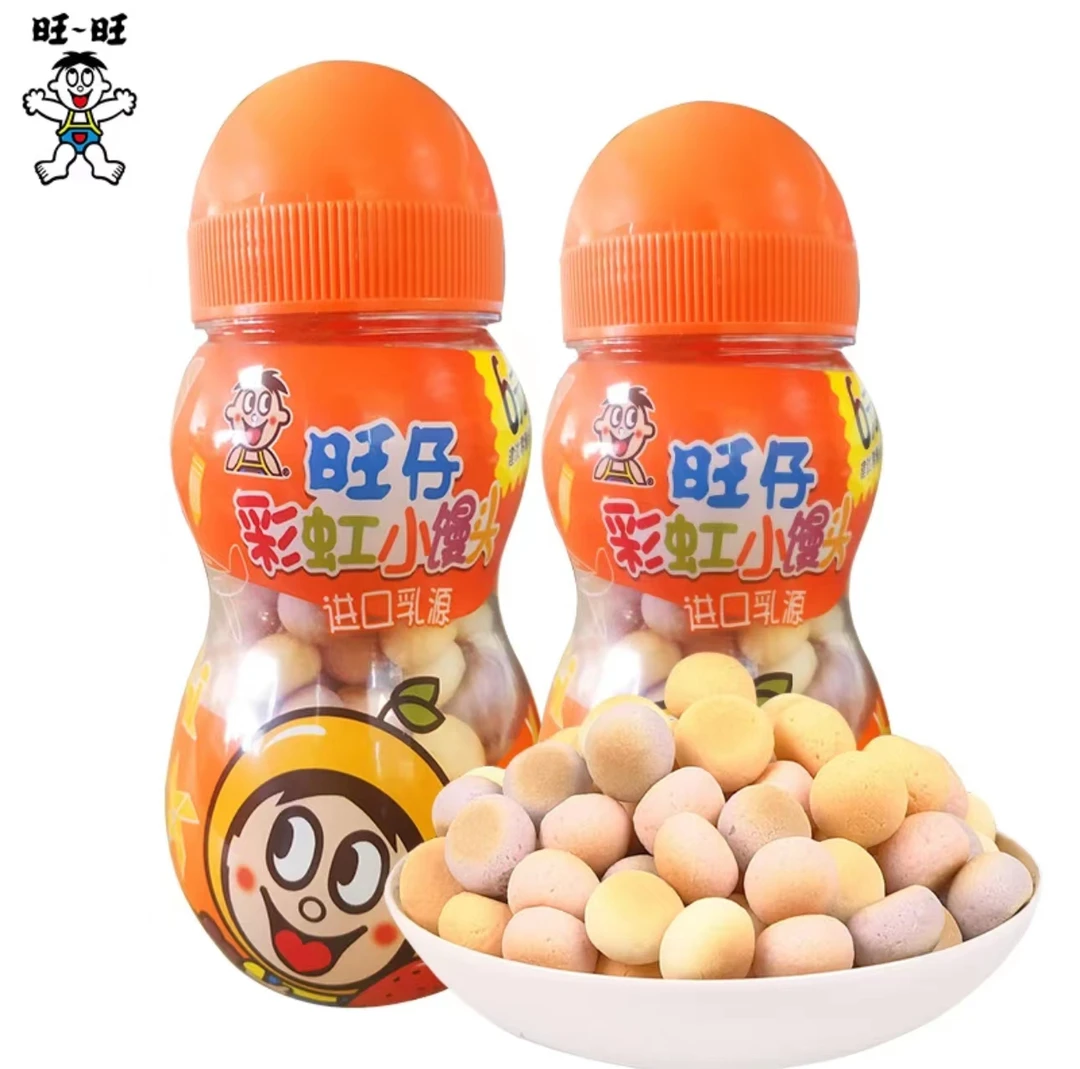 旺旺旺仔彩虹小馒头80g水果味儿童营养健康休闲零食香浓小饼干