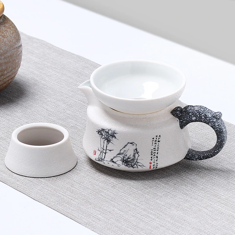 龙头高升公道杯茶漏套装分茶器一体杯装茶器公平杯公道杯陶瓷茶具