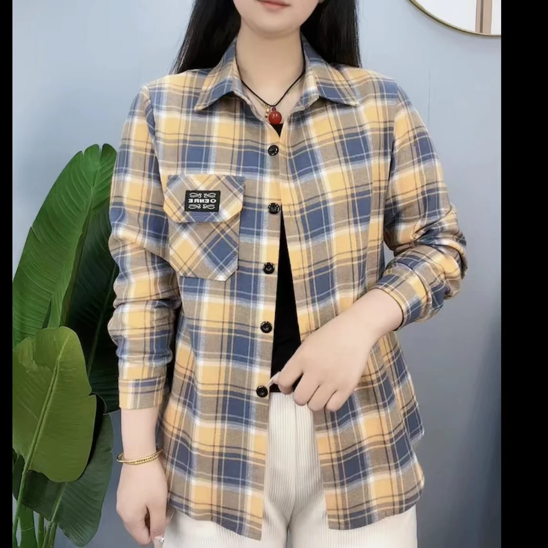 新款衬衫防晒服时尚休闲显瘦外套网红百搭格子衬衣