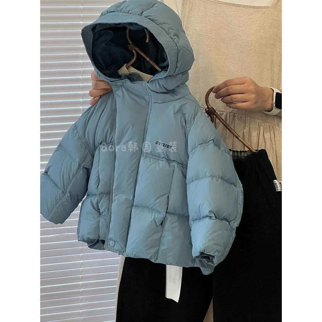 儿童韩版棉服加厚冬款中小男女宝宝洋气保暖连帽外套洋气男童棉衣