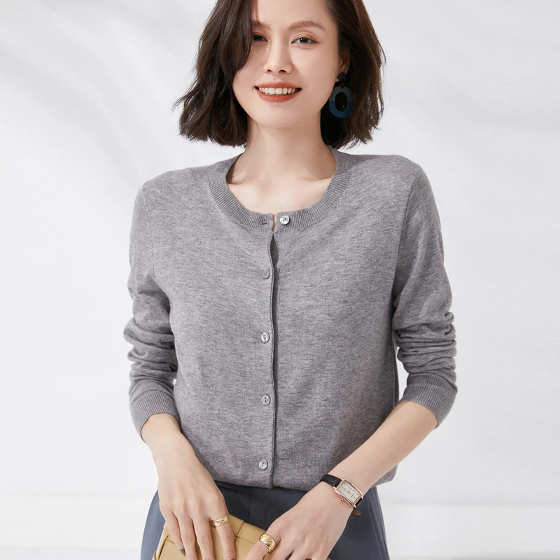 圆领_新款春夏精仿长袖开衫空调防晒衫休闲显瘦气质百搭外套薄款