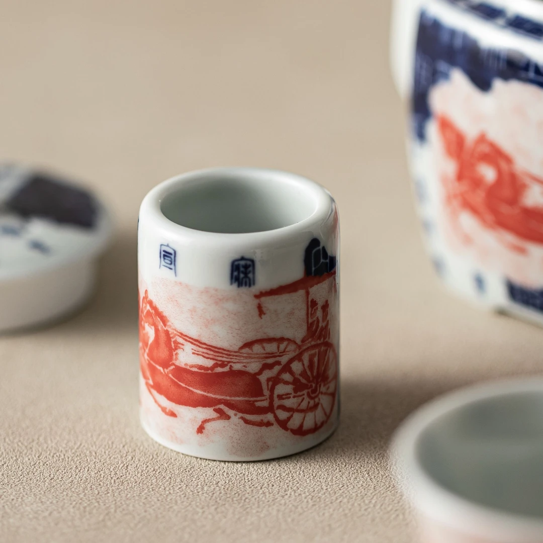 成艺战马盖置扳指盖手工置茶壶盖碗置物盖托中式国风茶具茶道