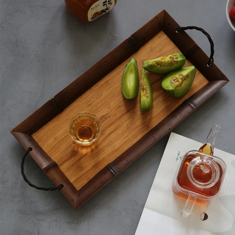 竹制茶盘 托盘 茶壶托茶具收纳盘茶点盘点心盘功夫茶具