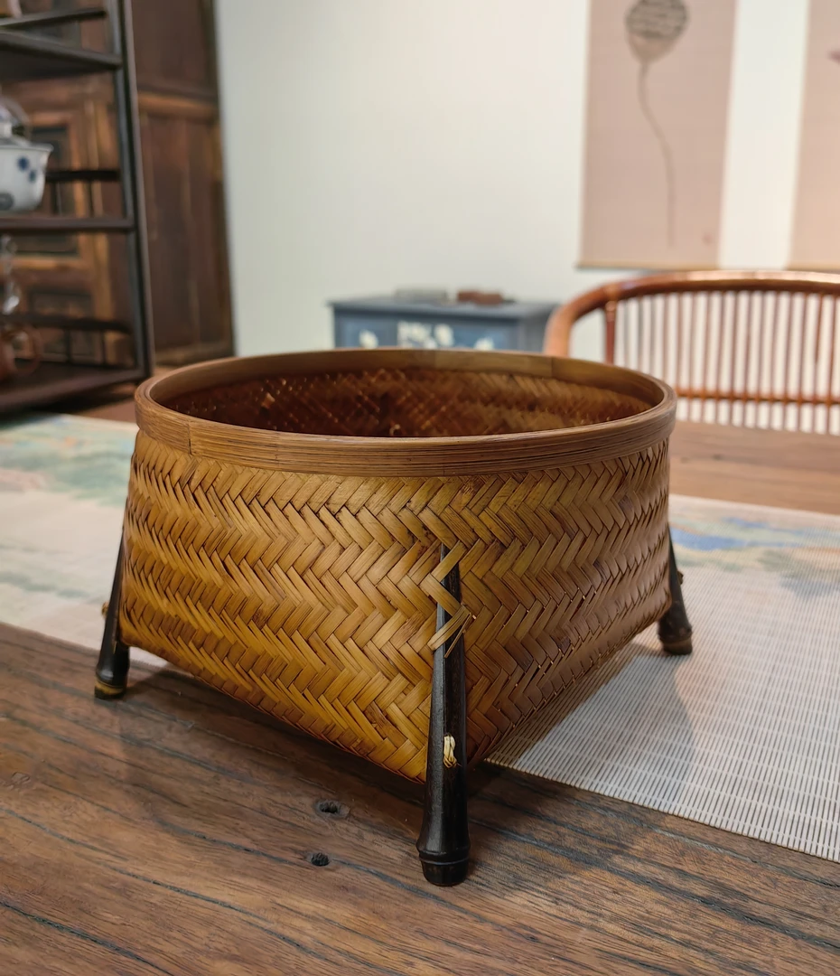 竹编小筐 竹篓竹编小果盘