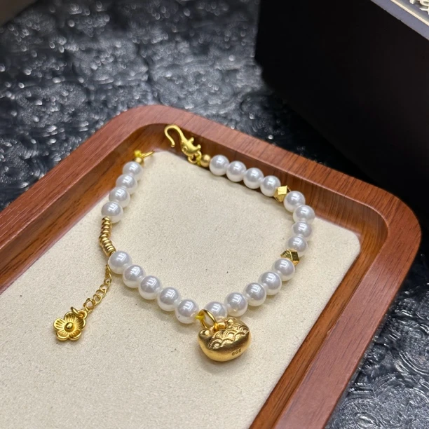 铜合金手链 胖福花朵珠珠手链-0490