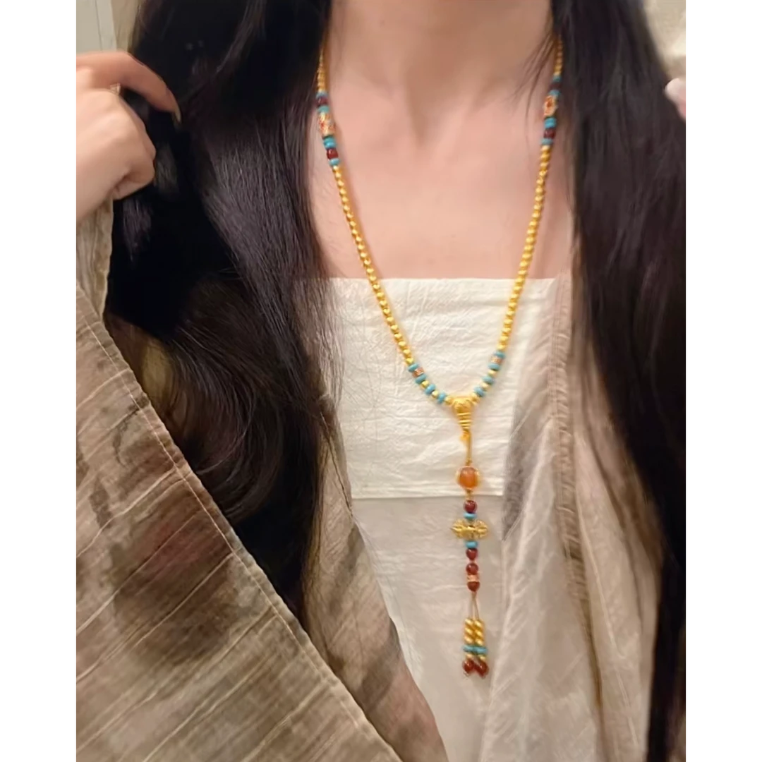 铜合金项链 108颗古法新中式高级感项链-9843