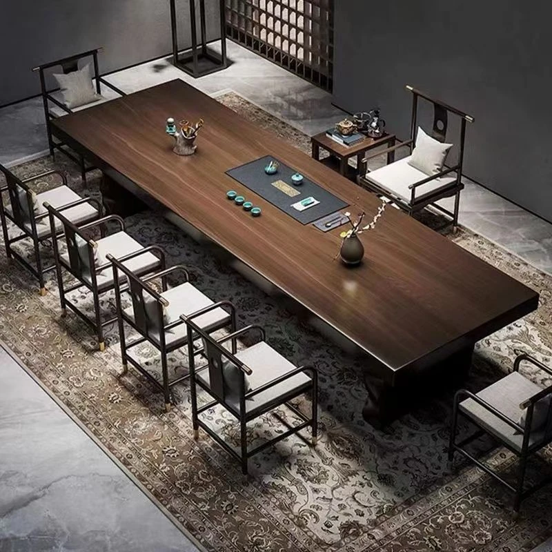 新中式实木茶桌茶桌一体一整套轻奢简约现代禅意办公室办公室茶台