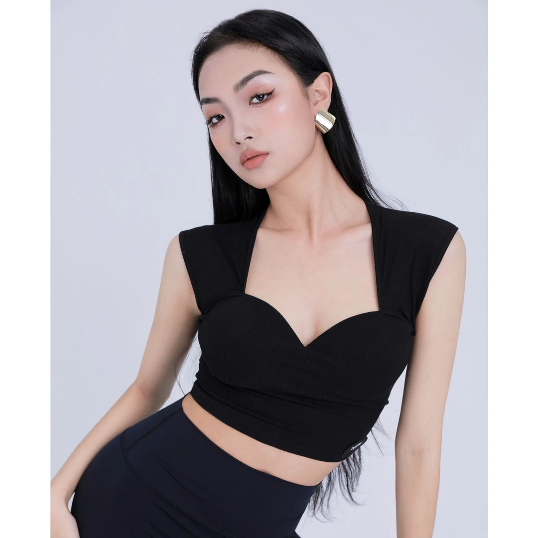 DAVID分体上衣女士拉丁舞练习服短袖桃心领DW099