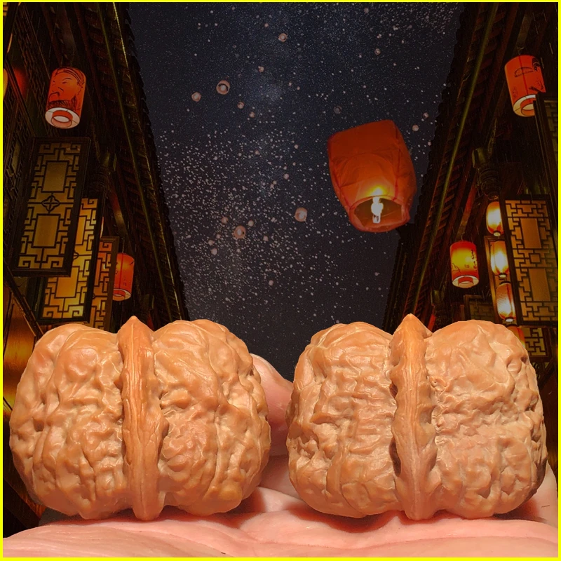 文玩把玩野生小众麻核桃白狮子头元宝蛤蟆头南将石南瓜墩铁锤磨盘