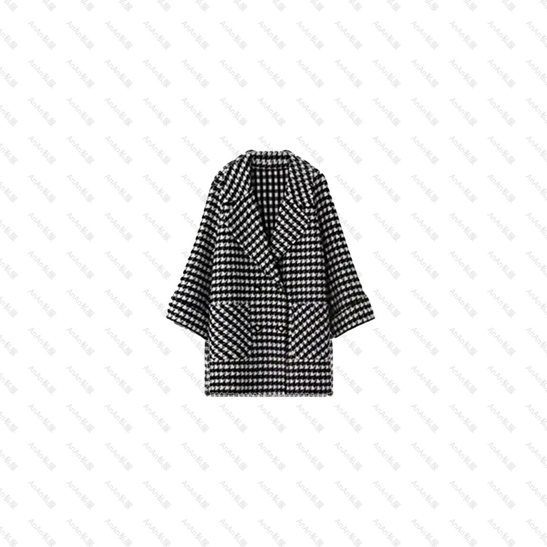 AnAn专属【留洋千金】2024年秋冬新款中长款高级感流行毛呢大衣666