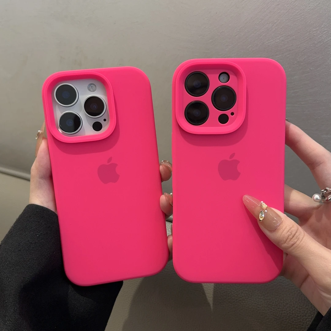 荧光粉适用苹果16promax手机壳15液态硅胶iphone14简约13纯色1211