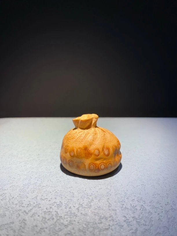 纯手工竹根雕文玩包子金蟾竹根雕实心竹文竹手把件