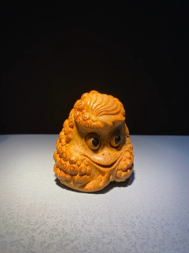 叶成老师纯手工竹根雕金蟾悟道招财金蟾精品文玩手把件