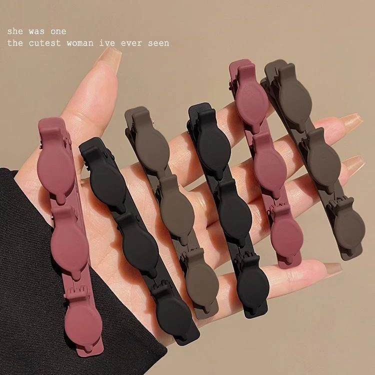 简约懒人公主头双层编发侧边夹刘海发夹女前额两侧碎发发卡子