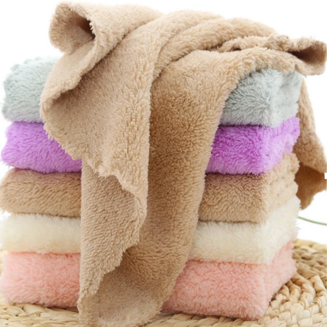 珊瑚绒方巾小毛巾洗碗巾擦桌子清洁用毛巾擦机子擦机器清洁用毛巾