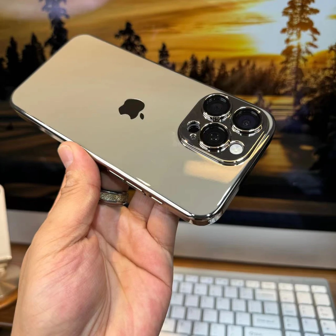 苹果15/14/13/12护镜纳米彩度PC镜面壳iphone14promax防尘手机壳