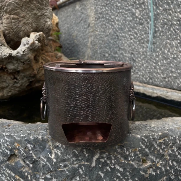 纯手工纯紫铜麻点小炭炉 煮茶炉 围炉煮茶