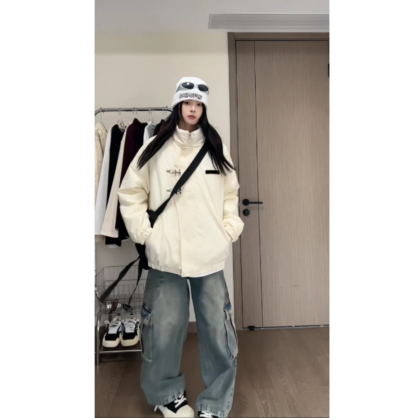 【嘉人有约】秋冬季渐变中式风国潮休闲男女外套百搭冲锋衣立领大码