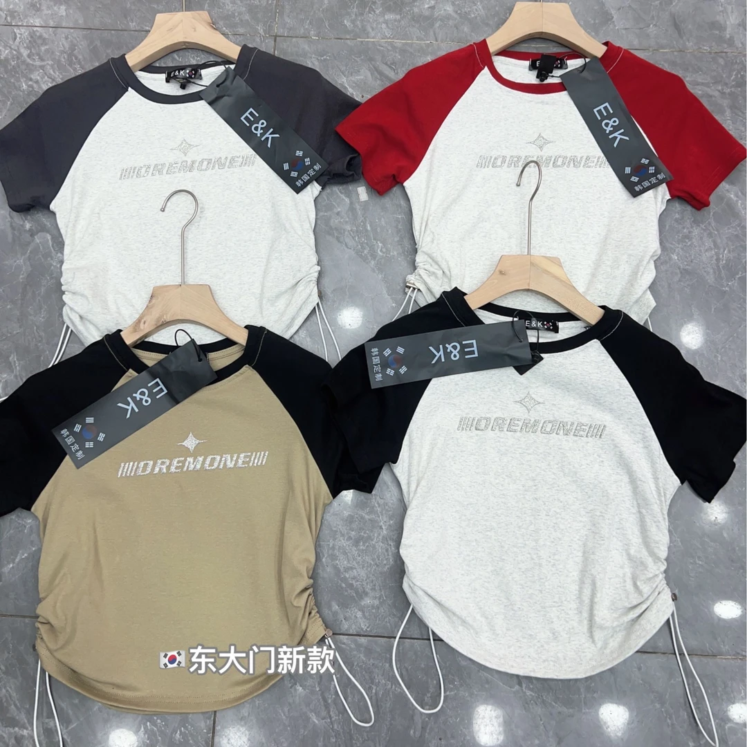 黑黑家-2024衣服合集【301-400】对应编码拍 夏季辣妹设计感t恤显瘦