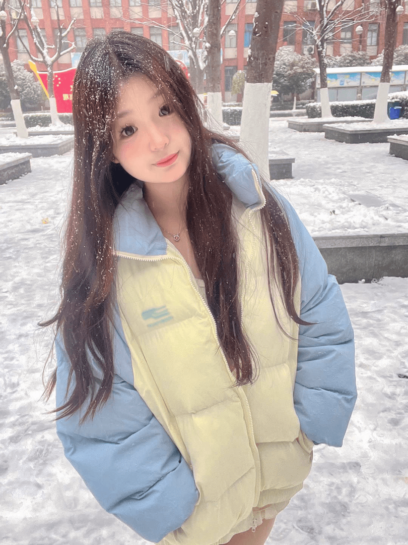 韩版ins复古拼接撞色棉服外套女冬季新款宽松加厚防风休闲面包服