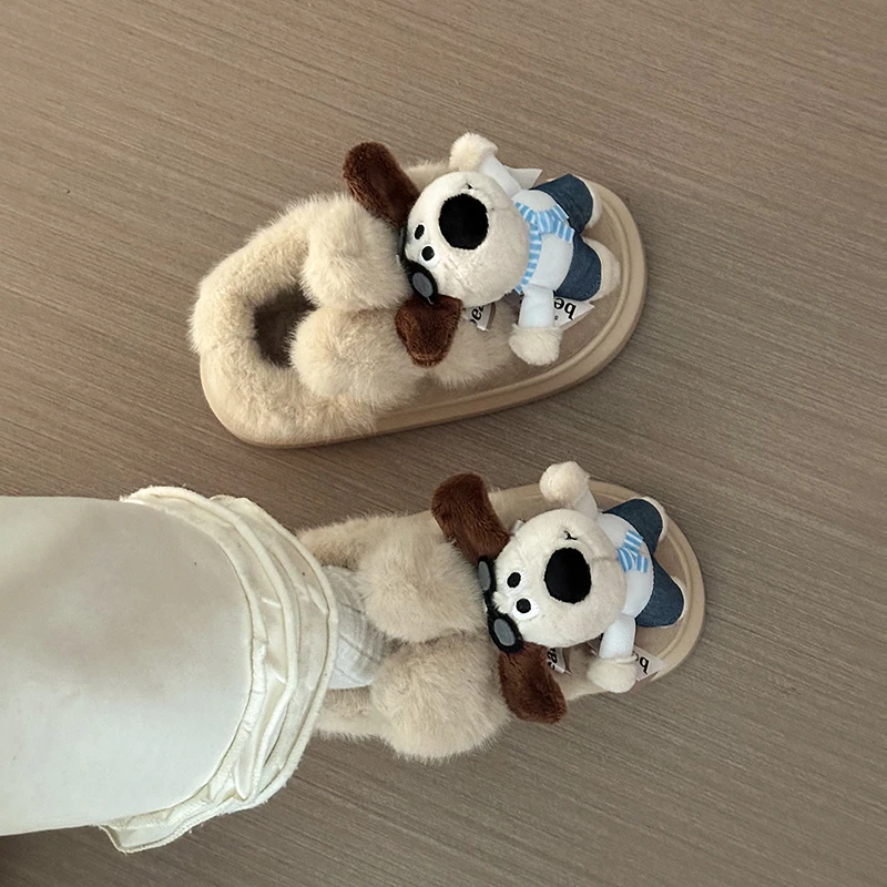 掌门狗雪地靴外穿女2024年秋冬新款卡通可爱雪地靴高档蝴蝶结时尚