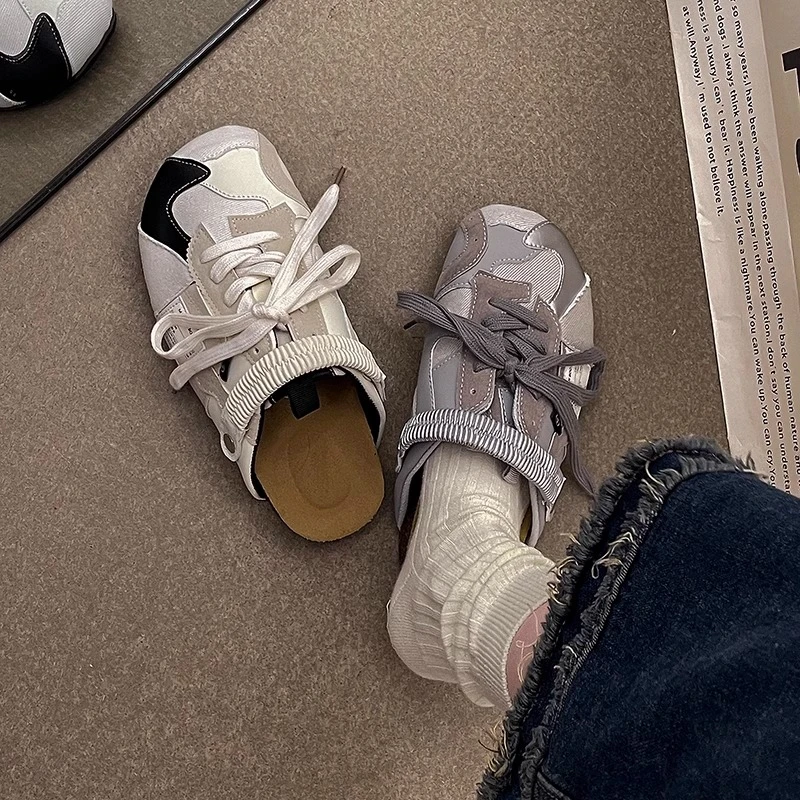 时尚复古风包头拖鞋女2024夏季新款厚底百搭显脚小户外休闲拖鞋潮