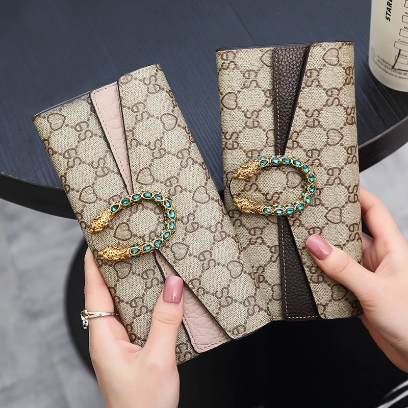 2023新款欧美复古钱包女长款多功能钱夹简约百搭时尚女士皮夹轻奢