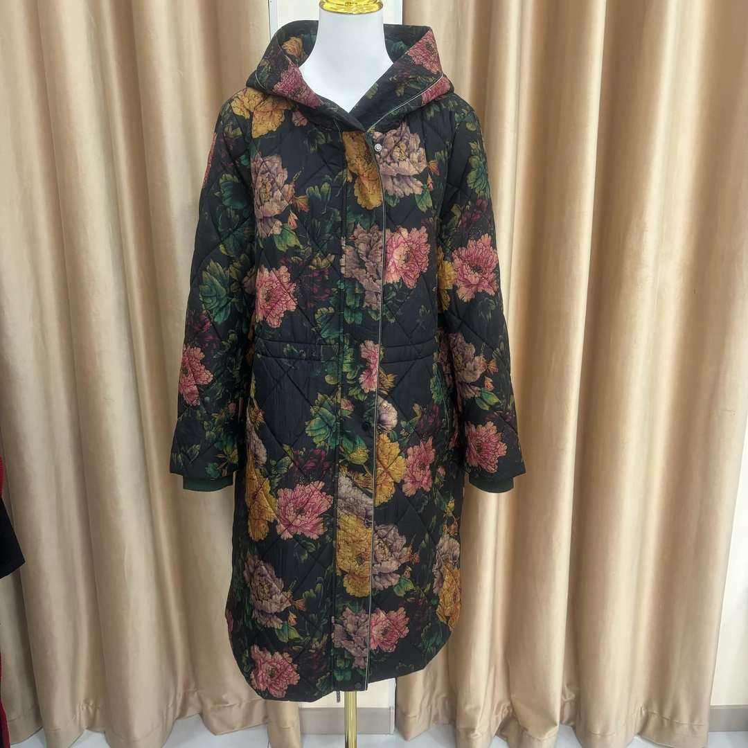 （衣长100）秋冬款妈妈装宽松大码棉服