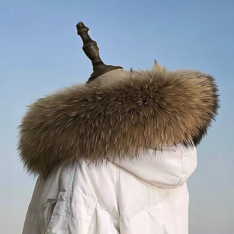 特价优惠貉子毛原毛原色百搭毛领男士女士均码保暖冬季百搭帽领