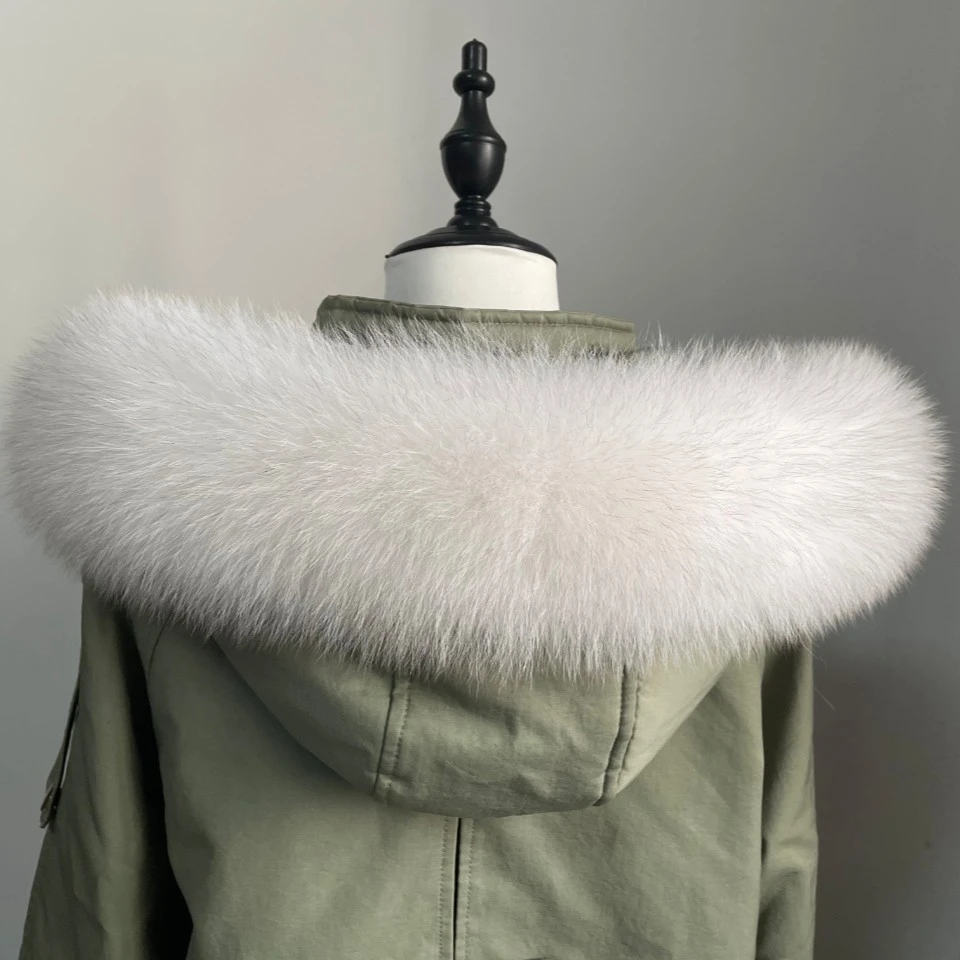 特价优惠真毛狐狸毛领（毛领长75㎝毛面宽14㎝）（有微微黑尖）女士时尚