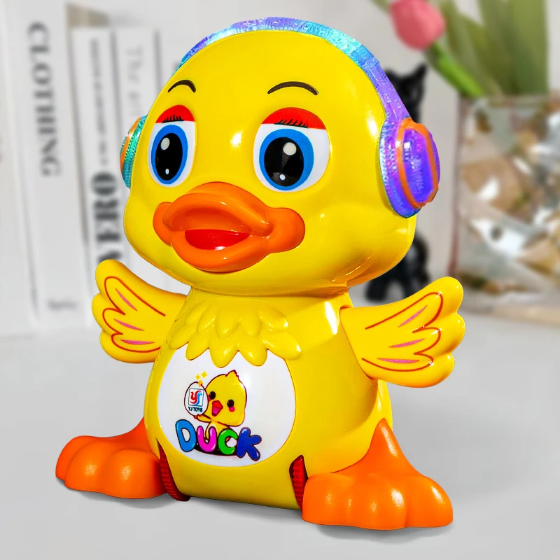 电动摇摆小黄鸭儿童会动音乐玩具1-2至3周岁益智早教跳舞男孩女孩
